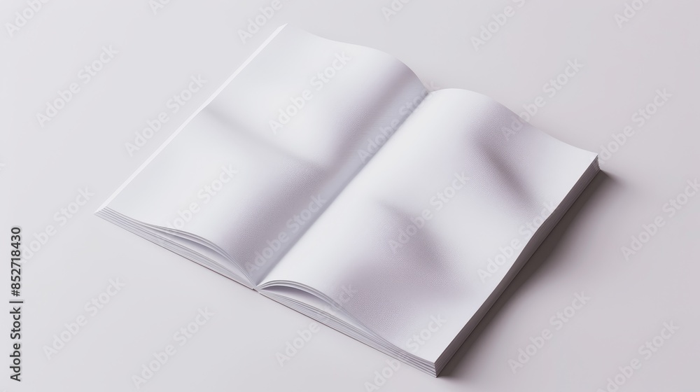 High-quality 3D rendering of an A3 half-fold brochure, blank white template, ideal for mock ups and presentation designs, featuring clear folds and layout High-quality 3D rendering of an A3 half-fold brochure, blank white template, ideal for mock ups and presentation designs, featuring clear folds and layout