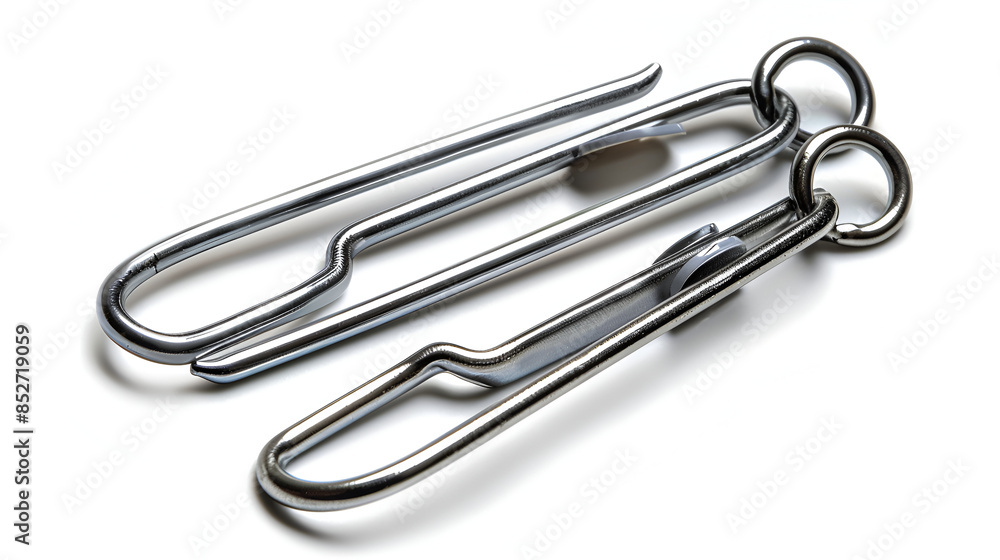 silver paper clip isolated on white background ,metal clip in whitebackground ,A single metal paper clip isolated on a white background silver paper clip isolated on white background ,metal clip in whitebackground ,A single metal paper clip isolated on a white background