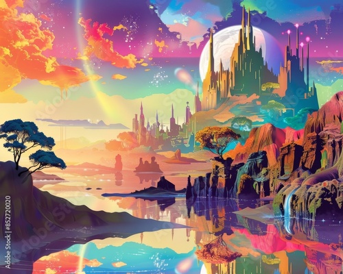 Captivating Utopian Landscape of Harmony and Magic