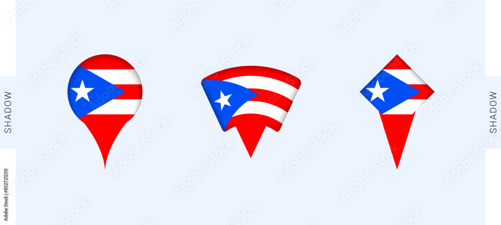 Puerto Rico Map Markers Set. Perfect for projects related to Puerto Rico, travel, geography, and international representation. Puerto Rico Map Markers Set. Perfect for projects related to Puerto Rico, travel, geography, and international representation.