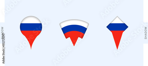 Russia Map Markers Set. Perfect for projects related to Russia, travel, geography, and international representation.