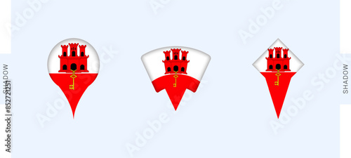 Gibraltar Map Markers Set. Perfect for projects related to Gibraltar, travel, geography, and international representation.