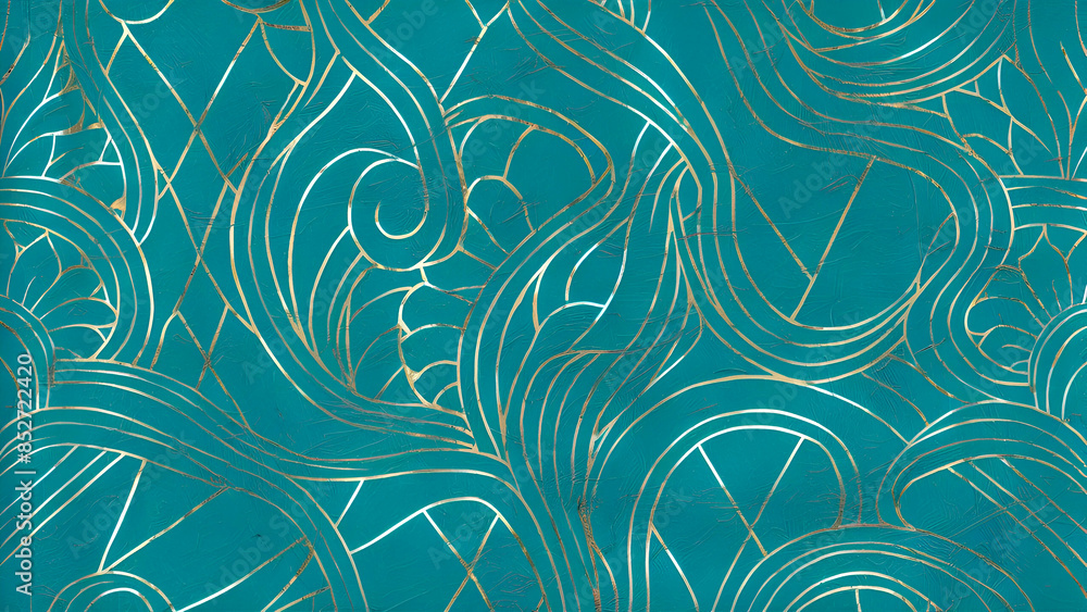 Seamless turquoise wide Moroccan pattern. Seamless turquoise wide Moroccan pattern.