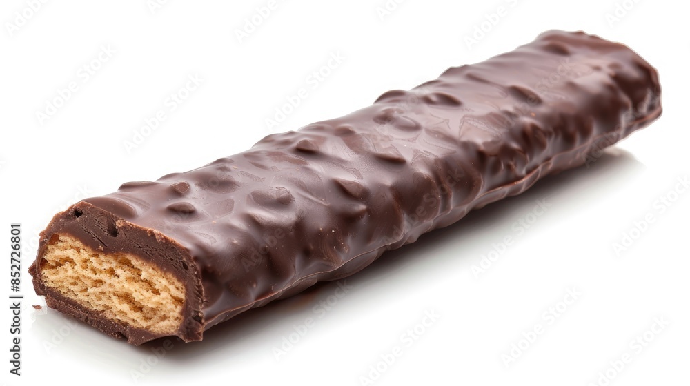Chocolate cream filled biscuit stick on a white background Chocolate cream filled biscuit stick on a white background