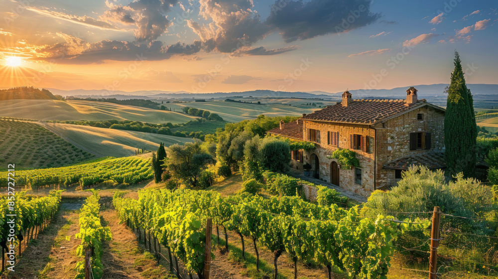 Naklejka premium Rustic Tuscany Vineyard