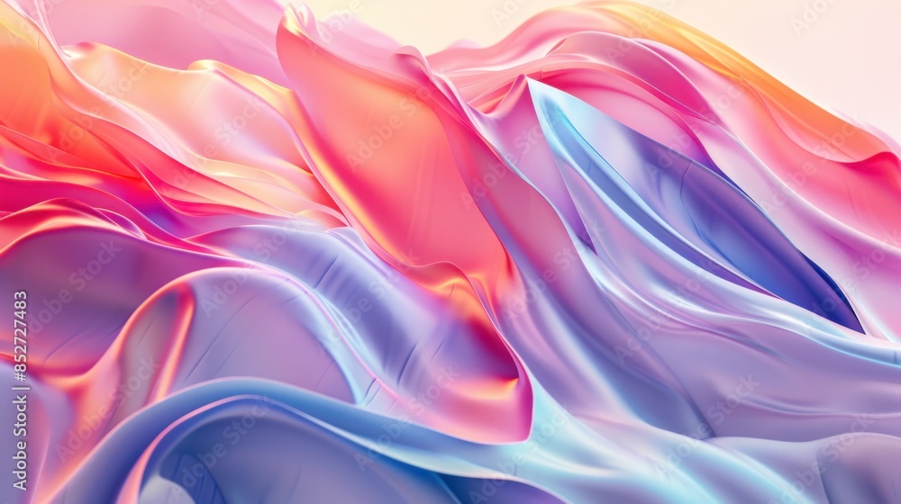Ethereal waves of color blend in a silk-like texture Ethereal waves of color blend in a silk-like texture