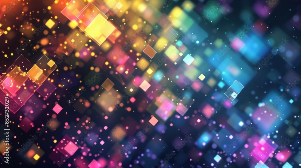 A colorful background with many squares of different colors. The squares are arranged in a way that creates a sense of movement and energy. Scene is vibrant and lively A colorful background with many squares of different colors. The squares are arranged in a way that creates a sense of movement and energy. Scene is vibrant and lively