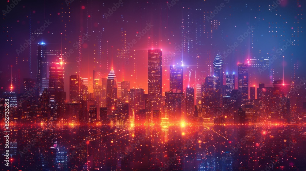 Urban Architecture High Towers Concept of the Future City. Virtual Reality Abstract Digital Buildings. Modern Technology Vector Illustration Urban Architecture High Towers Concept of the Future City. Virtual Reality Abstract Digital Buildings. Modern Technology Vector Illustration