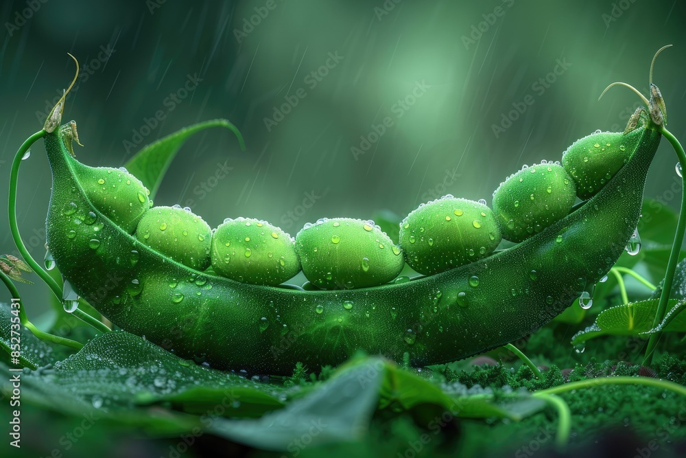 Naklejka premium fresh mung beans vegetables professional advertising food photography