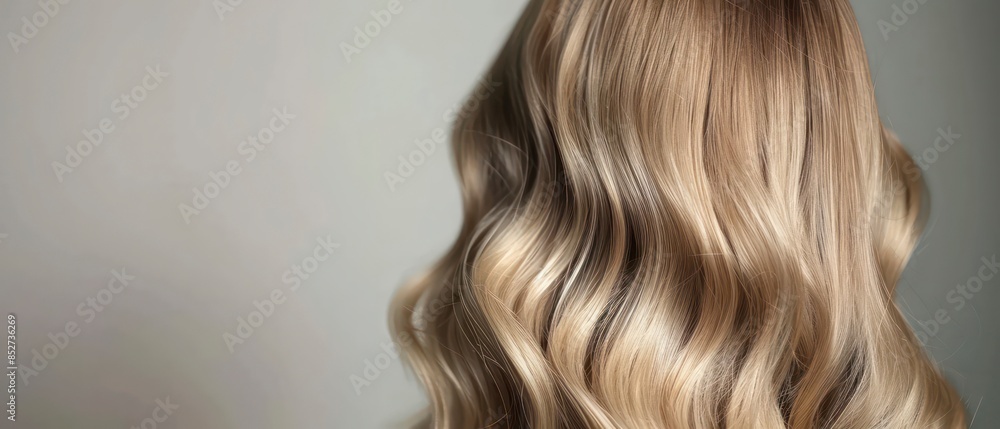 A woman with long, blonde hair showcasing a fashionable hairstyle and glamorous profile A woman with long, blonde hair showcasing a fashionable hairstyle and glamorous profile