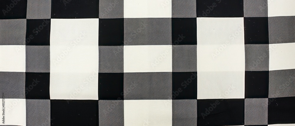 Fototapeta premium Classic checkered design with alternating black and white squares on a textured board