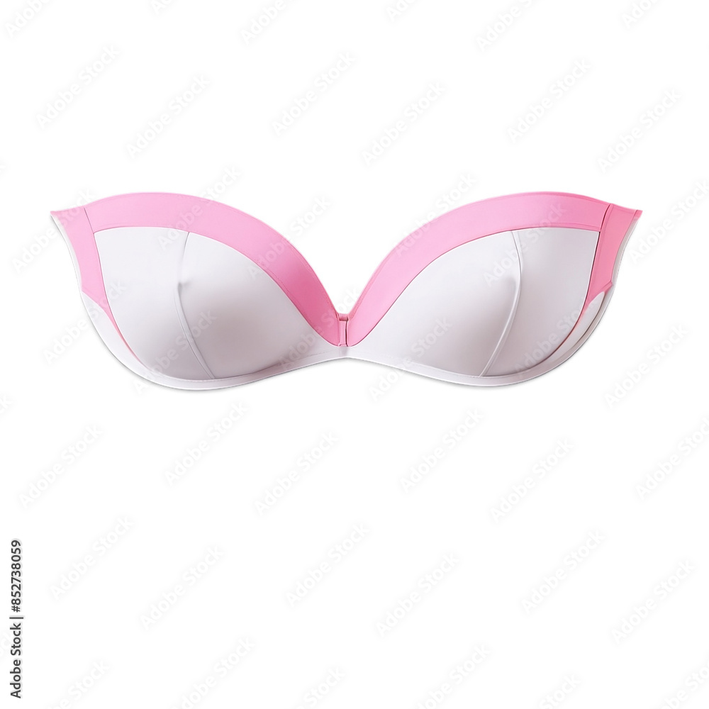 Fototapeta premium strapless pink white bra isolated on transparent background