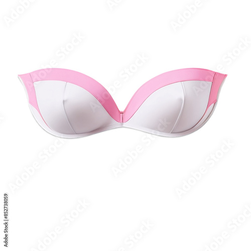 strapless pink white bra isolated on transparent background