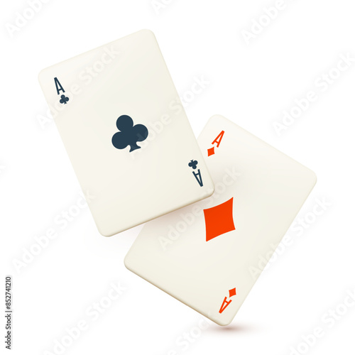 Card aces. Diamonds and crosses. Gambling design.