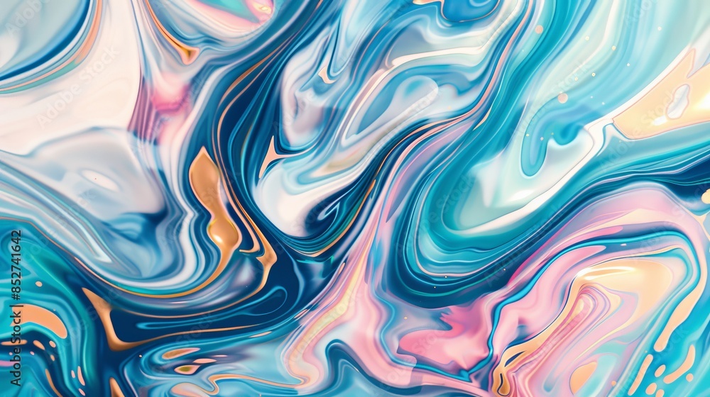 Obraz premium A close up of a colorful abstract painting with swirls and lines, AI