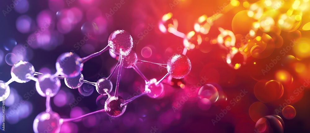 Interconnected molecular structures with vibrant hues, creating a dynamic and high-contrast background Interconnected molecular structures with vibrant hues, creating a dynamic and high-contrast background