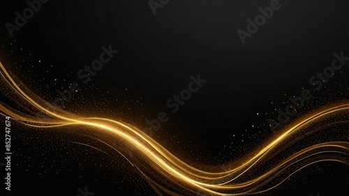 Luxurious Gold Wave: Abstract Background with Shimmering Particles