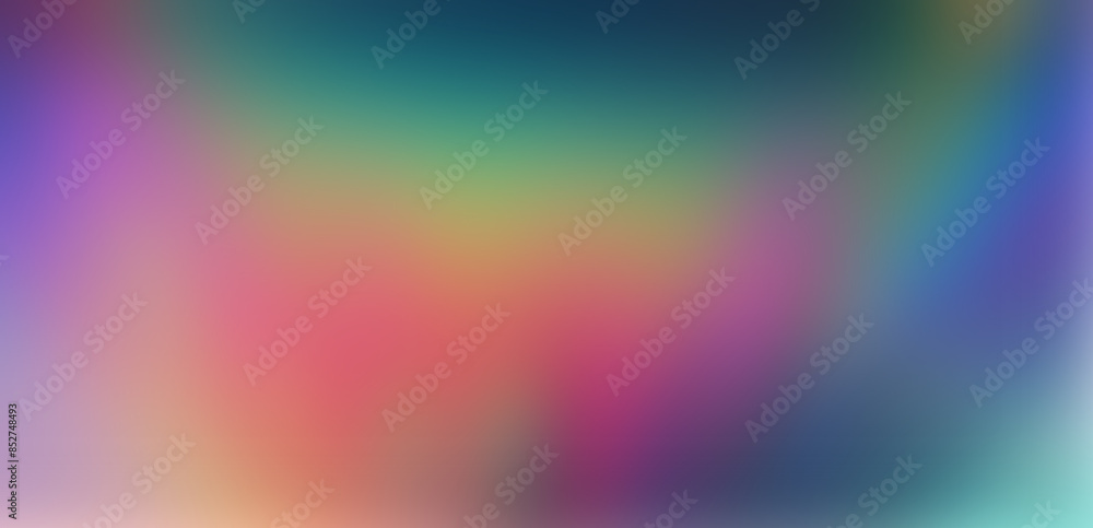 Abstract vibrant blurred background in holographic colors.