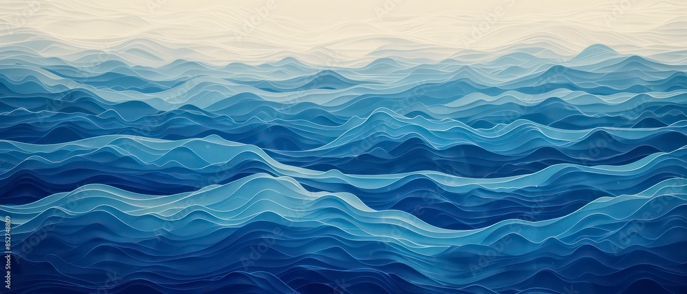 Blue wave texture on silk fabric, perfect for creating a light and airy atmosphere Blue wave texture on silk fabric, perfect for creating a light and airy atmosphere