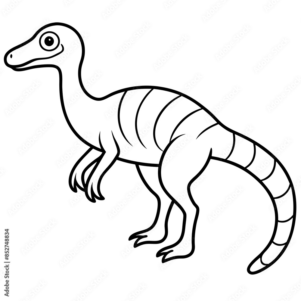 Line art of Hypsilophodon vector silhouette Line art of Hypsilophodon vector silhouette