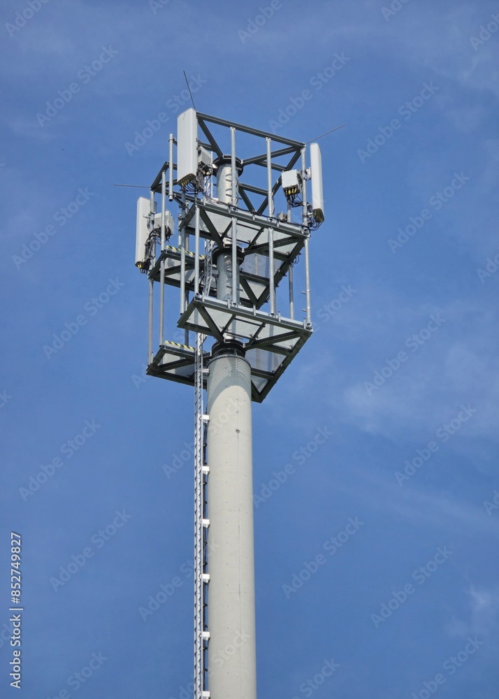 Antenna mast for cellular services.
Mobile phone base tower Antenna mast for cellular services.
Mobile phone base tower