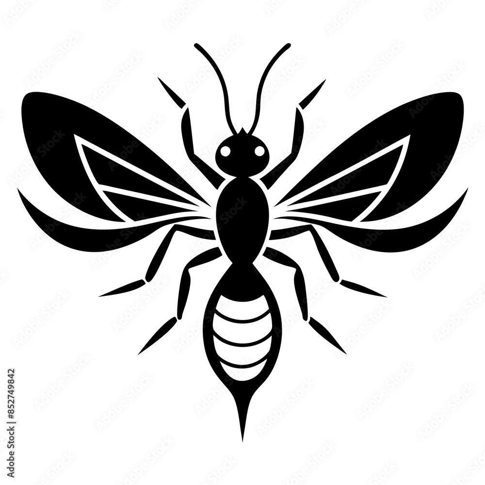 Obraz premium Mosquito icon logo on white background.