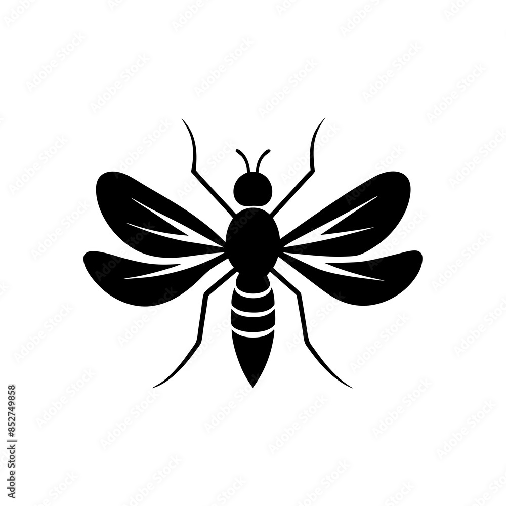 Obraz premium Mosquito icon logo on white background.