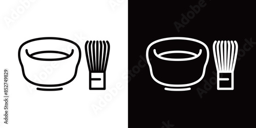 シンプルな抹茶の線画アイコン