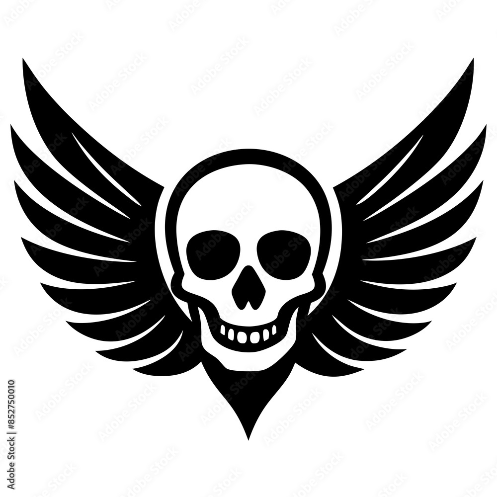 Skull Wings vector silhouette Skull Wings vector silhouette