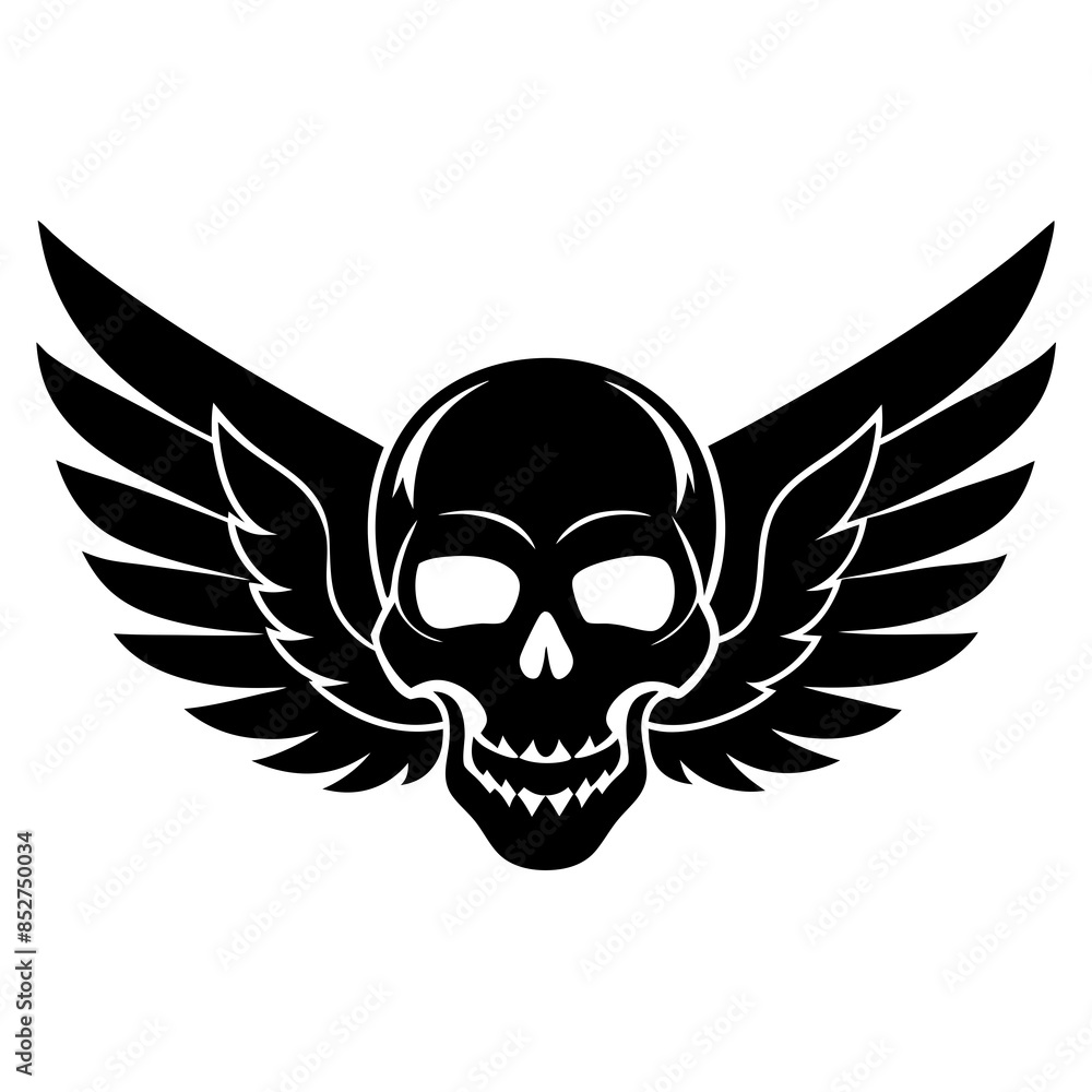 Skull Wings vector silhouette Skull Wings vector silhouette