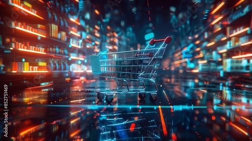 Wallpaper Mural A vibrant illustration of an ecommerce shopping Torontodigital.ca