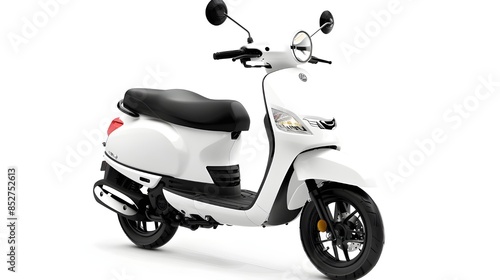 scooty on isolated white background. white cool scooty model genrated by AI.