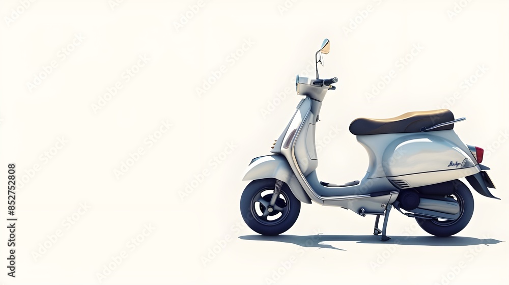 Obraz premium scooty on isolated white background. white cool scooty model genrated by AI.