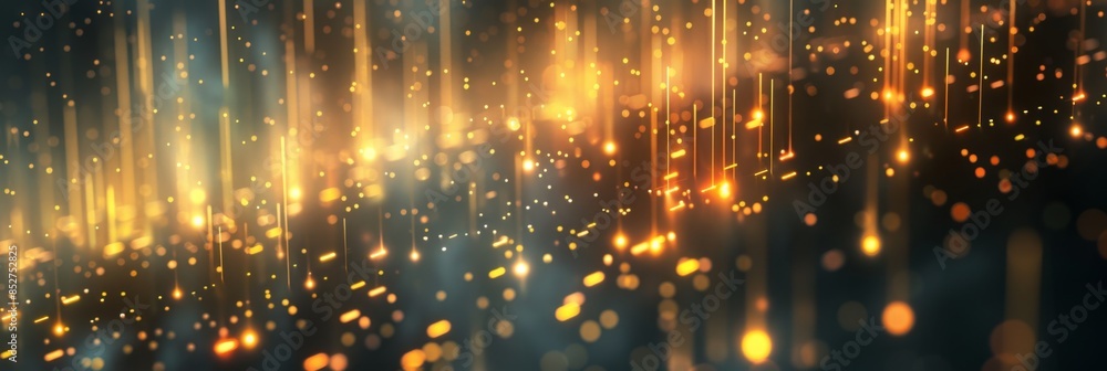 Grey background with luminous yellow particles and vertical bar lines, creating a sophisticated and high-tech look for data analysis Grey background with luminous yellow particles and vertical bar lines, creating a sophisticated and high-tech look for data analysis