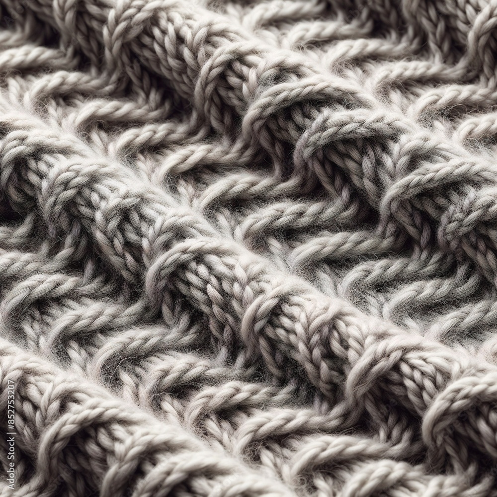 A close-up picture of a gray knitted fabric with a ribbed pattern A close-up picture of a gray knitted fabric with a ribbed pattern