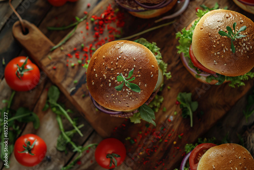 Delicious burger. Fast food