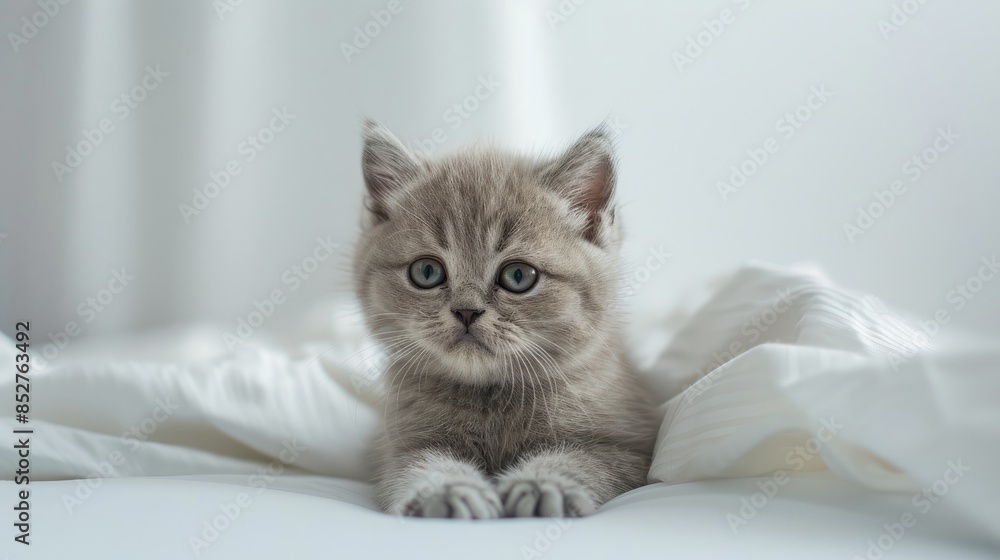 British kitten on a white backdrop British kitten on a white backdrop