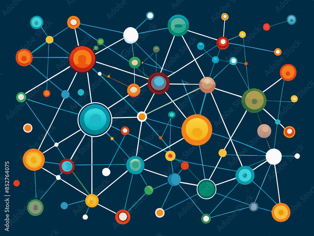 A network of interconnected nodes and lines, like a digital map A network of interconnected nodes and lines, like a digital map