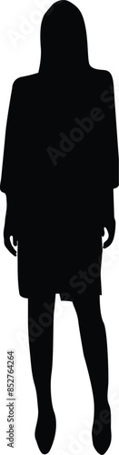 Business or executive official woman silhouette or vector file 