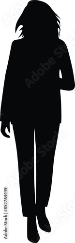 Business or executive official woman silhouette or vector file 