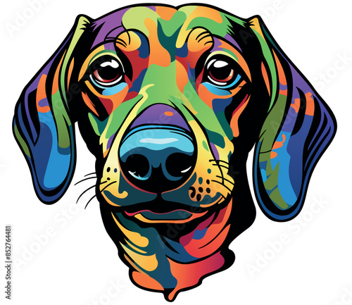 Colorful Portrait of a Dach...
