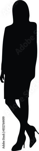 Business or executive official woman silhouette or vector file 