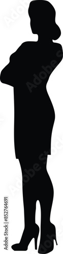 Business or executive official woman silhouette or vector file 