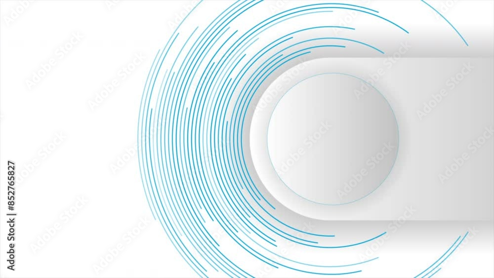 Blue white abstract geometric tech background with linear circles. Seamless looping minimal futuristic motion design. Video animation Ultra HD 4K 3840x2160 Blue white abstract geometric tech background with linear circles. Seamless looping minimal futuristic motion design. Video animation Ultra HD 4K 3840x2160