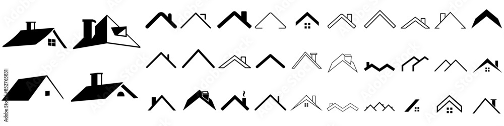 House Roof icon vector set. Roof illustration sign collection. Housetop symbol. Carpet logo. House Roof icon vector set. Roof illustration sign collection. Housetop symbol. Carpet logo.