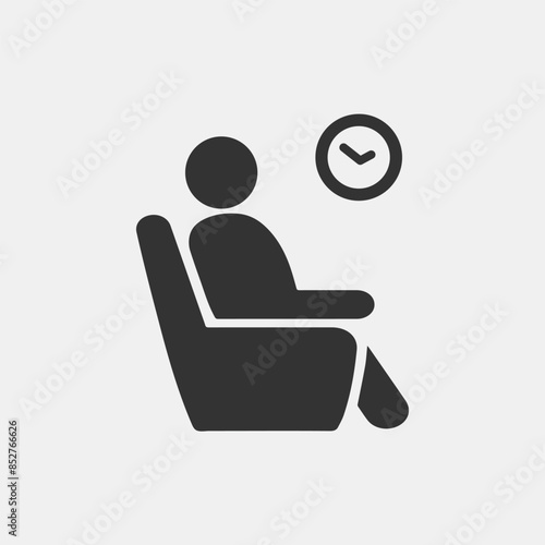 Waiting room line icon. Man sitting on a chair icon illustration