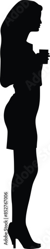 Official, Business or executive woman silhouette on different mood. 