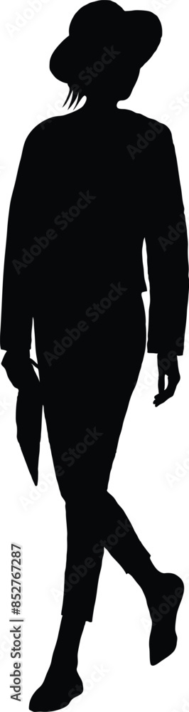 Fashionable or business woman silhouette Fashionable or business woman silhouette