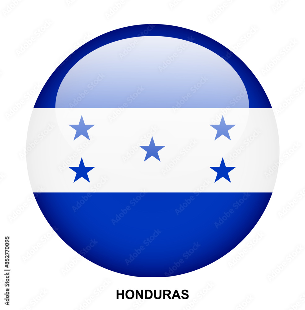HONDURAS flag button on white background HONDURAS flag button on white background