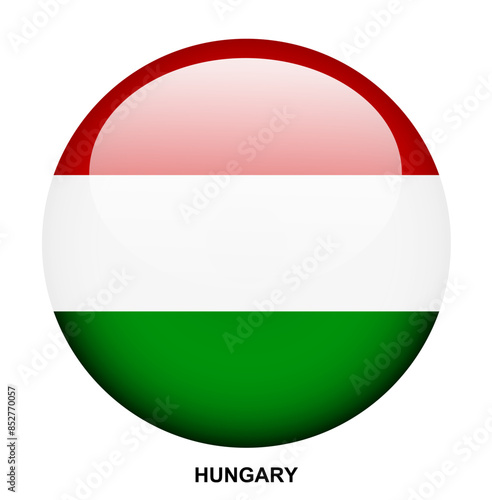 Free Download HUNGARY flag button on white background - GFXLoad